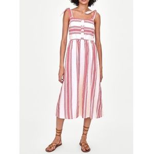 zara. striped tie straps sun dress.